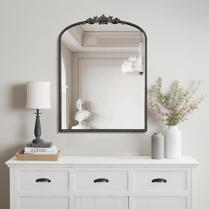 WallBeyond Gold Vintage Arched Wall Mirror, 24x32 Inch, Living Room - Image 4