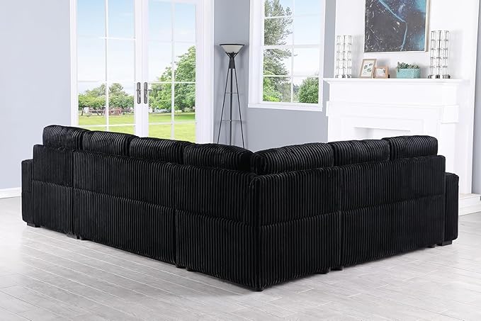 Eafurn Oversized U Shaped Convertible Sleeper Sectional Sofa w/Pull Out Couch - Image 4