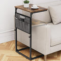 Vagusicc C Shaped End Table, Adjustable Height Small Couch Side Table by Vagusicc