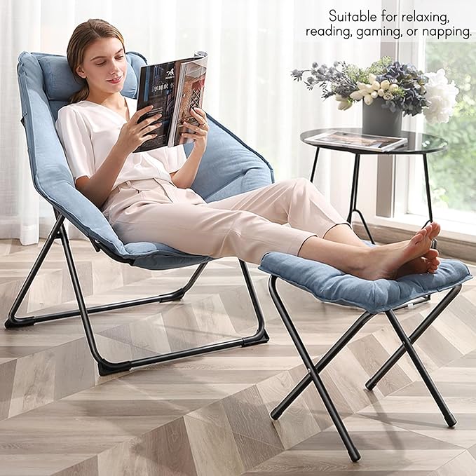 Hexagon Foldable Living Room Chair, Saucer Chair - Image 2