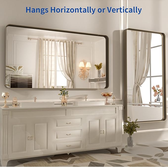 WEER 55x30 Inch Bronze Bathroom Mirror - Image 5