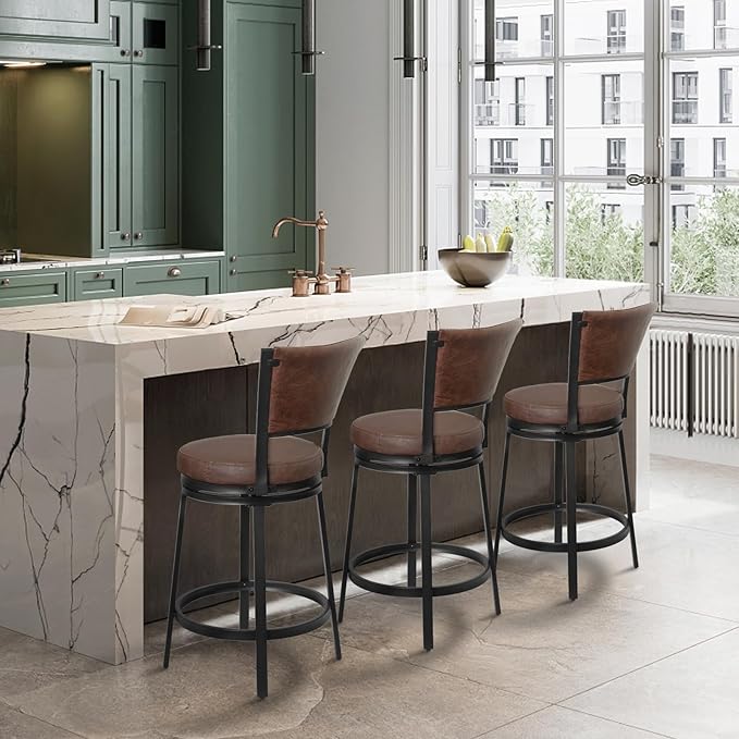 Bar Stools, Counter Height Barstools Set of 2, Modern Upholstered Counter Stools - Image 8