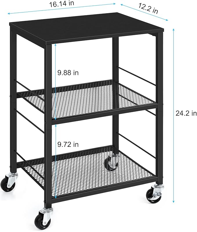 OYEAL Black Night Stand Industrial End Table - Image 3