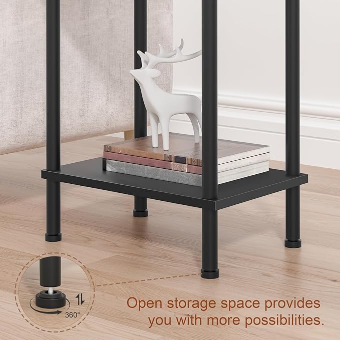 End Table with Charging Station, Small Side Table, 2-Tier Nightstand with - Image 7