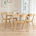 DELAVIN Solid Wood Dining Chairs Set of 4, Farmhouse Oak Wood Kitchen Chair by DELAVIN