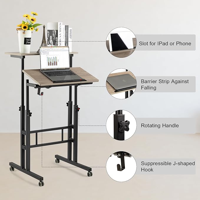 Hadulcet Mobile Standing Desk - Image 3