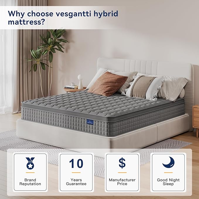 Vesgantti 12 Inch Multilayer Hybrid Full Mattress - Image 3