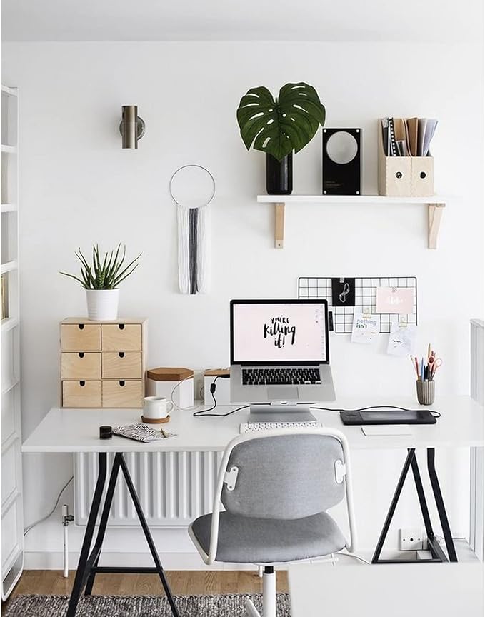 Kaboon 55x27.5 in White Tabletop, Wood Desktop One Piece, Reversible Melamine - Image 2