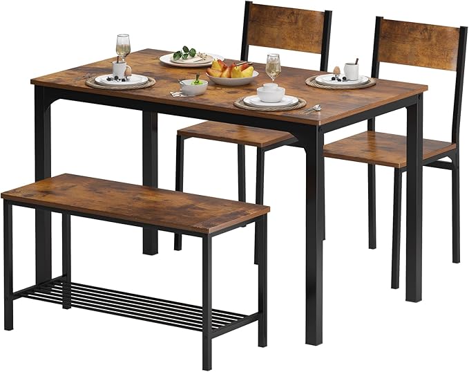 soges 4 Pieces Dining Table Set, 43.3 inch Kitchen Table Set - Image 9