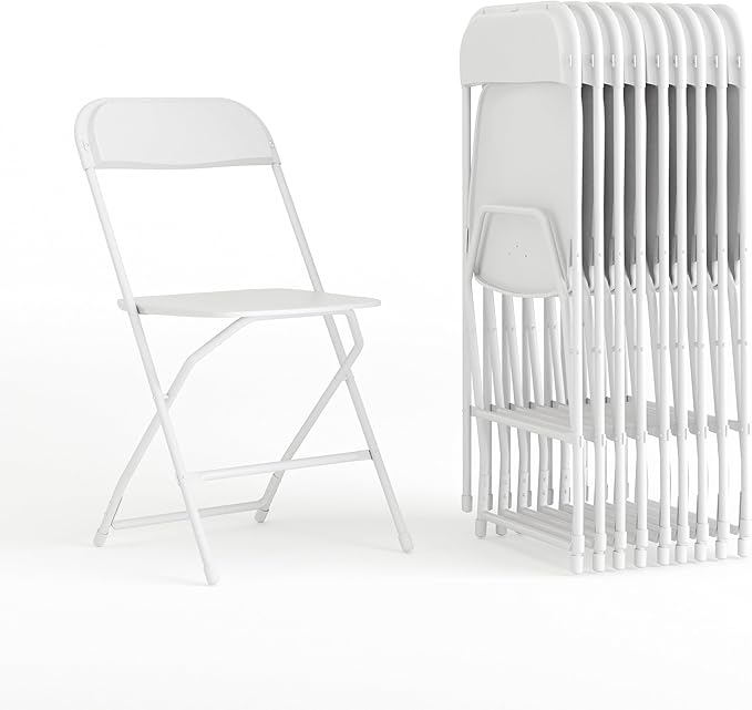 Flash Furniture Hercules Set of 10 Indoor/Outdoor Heavy-Duty Plastic Folding by FlashFurniture