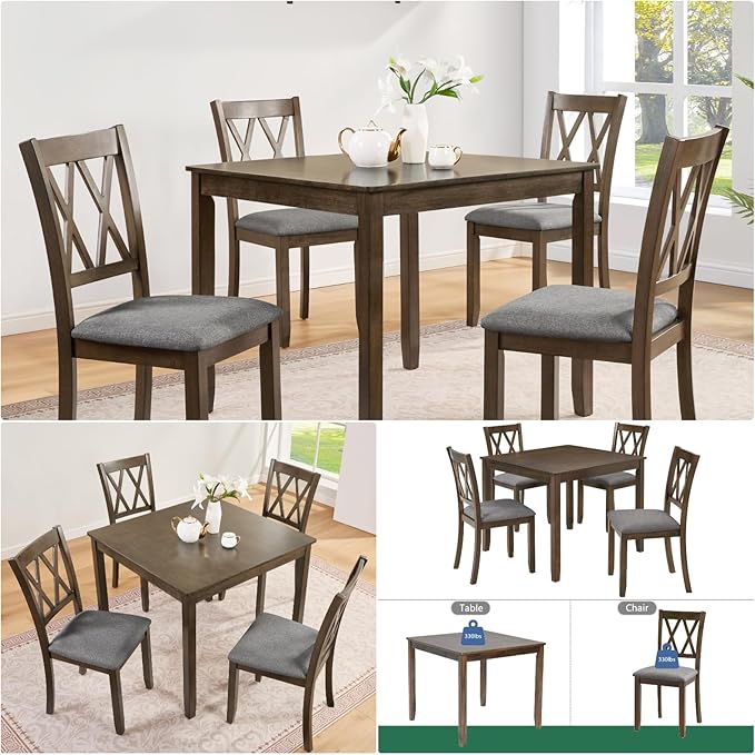 Dining Table Set, Wooden Kitchen Table Set - Image 6