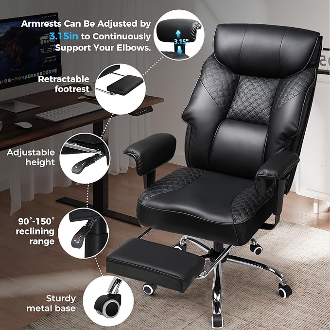 GTRACING Big and Tall Office Chair 400LBS Wide Ergonomic Gaming Chair - Image 5