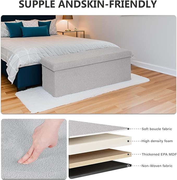 43 Inches Storage Ottoman Bench - Image 4