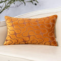 Yangest Orange Yellow Throw Pillow Cover Wavy Cushion Cover Modern Zippered by Yangest