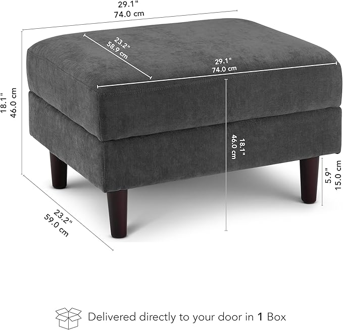 Bush Home Storage Ottoman with Tray, Living Room Furniture, Max Collection - Image 2