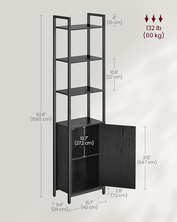 VASAGLE 6-Tier Bookshelf, Tall Bookcase - Image 3