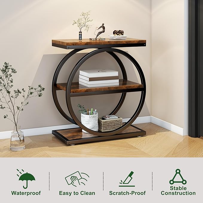 IBUYKE Narrow End Table with 3 Storage Shelves, Industrial Sofa Side Table - Image 5