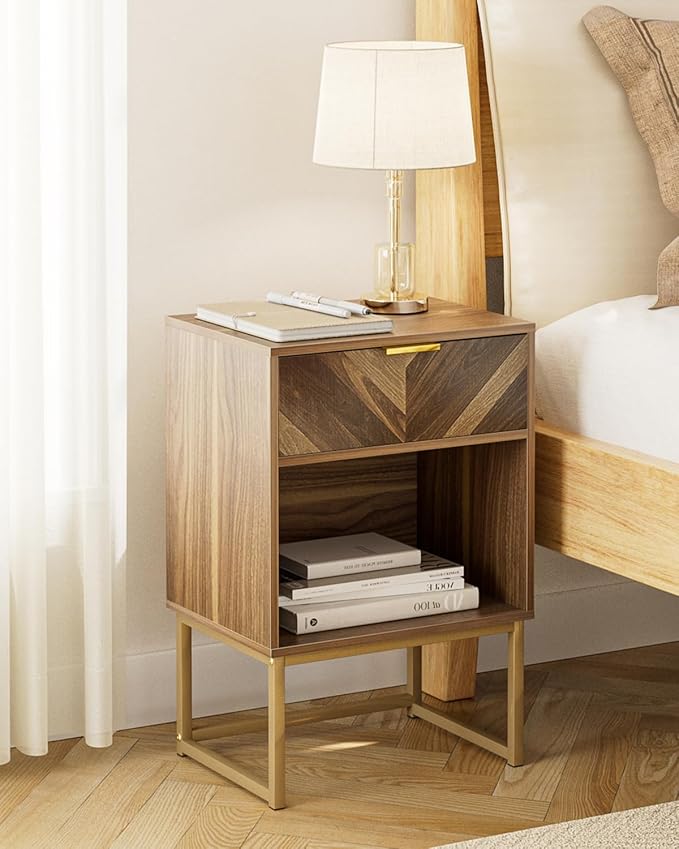 Nightstand, Boho Night Stand Wood Farmhouse Bedside Table - Image 6