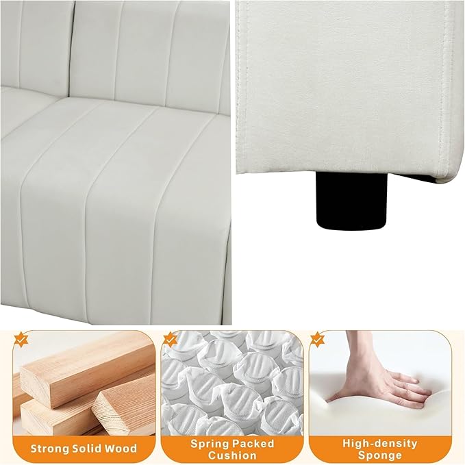 Sectional Couches Sofa for Living Room, 93″3 Seater Cloud Couch, Modern Comfy - Image 5