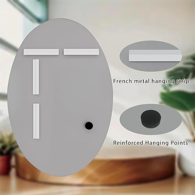 Oval Bathroom Mirror, 20X28 inch Oval Frameless Mirror, Frameless Mirrors - Image 7