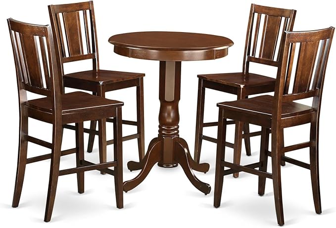 East West Furniture EDBU5-MAH-W 5 Piece Kitchen Counter Set Includes a Round by EastWestFurniture