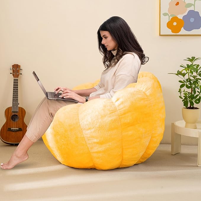 Pumpkin Bean Bag Sofa Chair, Bean Bag Chair - Image 3