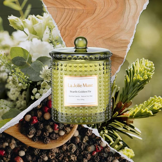 LA JOLIE MUSE Christmas Candles, Starlit Golden Fir Candle - Image 2
