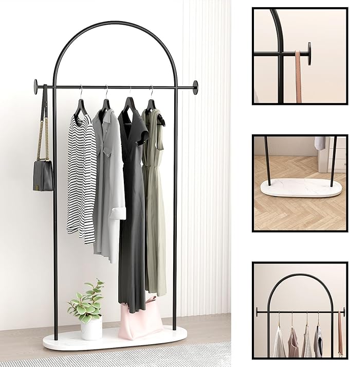 Black Clothing Rack, Modern Clothes Rack - Image 6