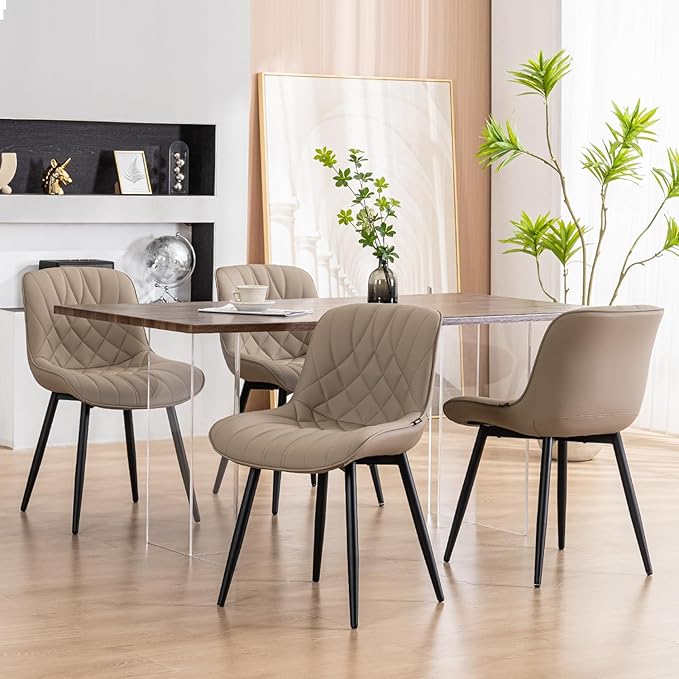 YOUNUOKE Dining Chairs Set of 2 Mid Century Modern Kitchen Chair Comfortable - Image 3