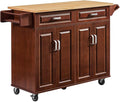 Walnut 54" Rolling Kitchen Island on Wheels, Large Kitchen Cart by Lyromix