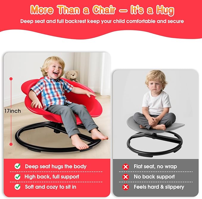 Lucky Flower Spinning Chair for Autism Kids, Sensory Swivel Chair Training Body - Image 2