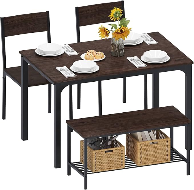 SogesHome 4-Piece Kitchen Table and 2 Chairs - Image 3