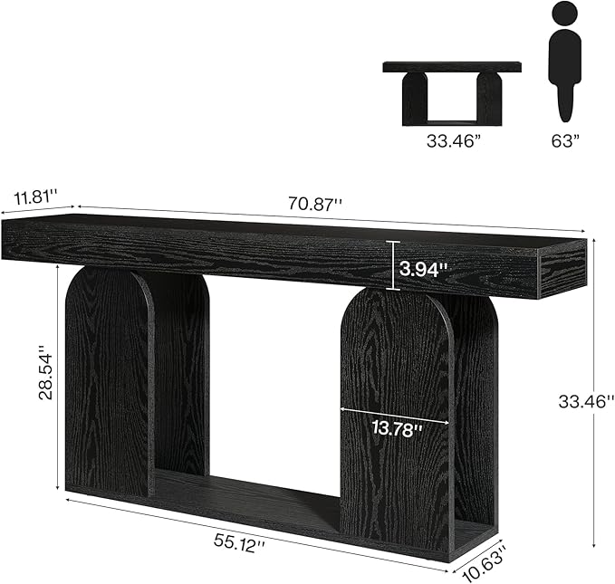Tribesigns 70.9-Inch Extra Long Sofa Table, Farmhouse Console Tables - Image 2