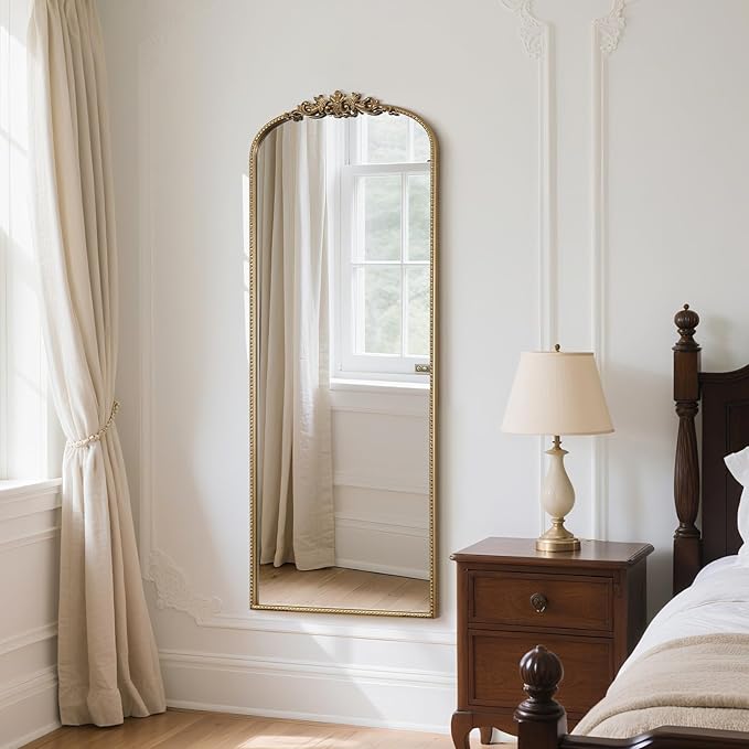WallBeyond Arched Full Length Mirror Wall Mounted, 21x56 Inch Gold Antique - Image 5