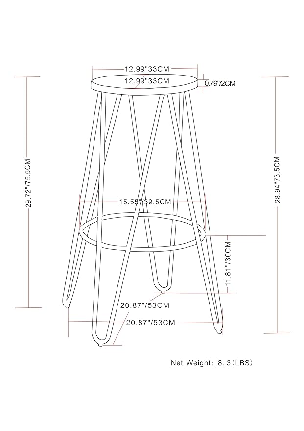 SIMPLIHOME Simeon Industrial Metal 30 inch Metal Bar Stool - Image 8