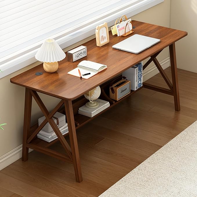 Extra Long Desk with Bookshelf by NELYE