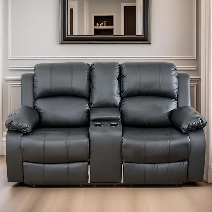 Loveseat Recliner Sofa, Reclining Loveseat Leather Couch - Image 6