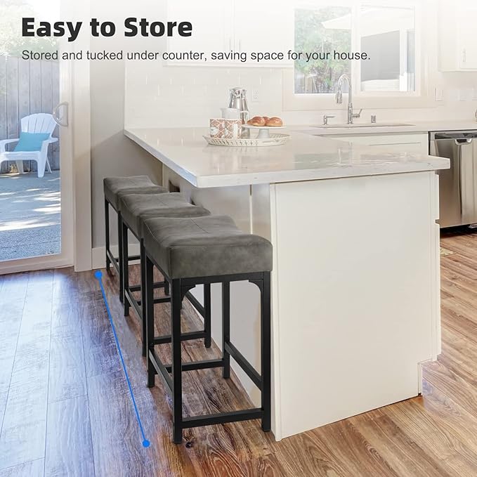 Counter Height Bar Stools Set of 2, 24 Inch Stools - Image 4