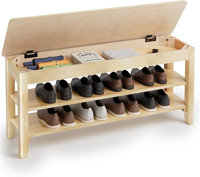 Shoe Storage Bench for Entryway by ENPKLUTE