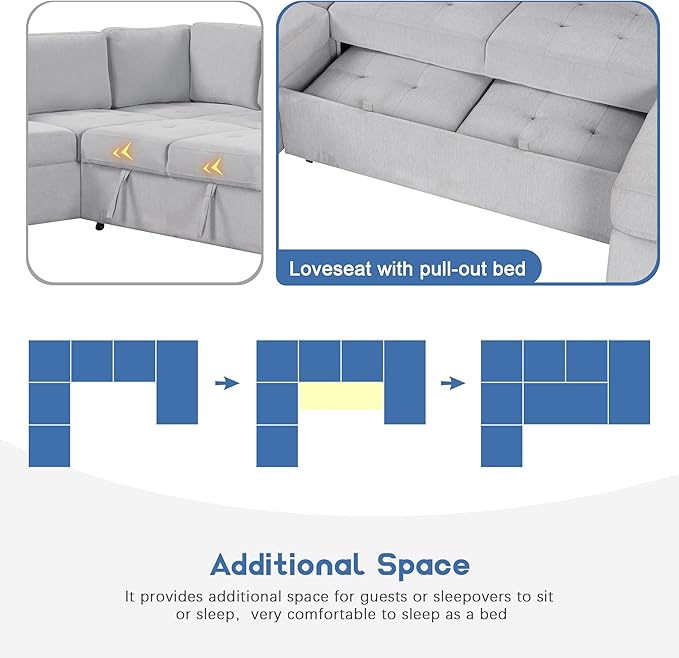 108.3 Inch Modular Sectional Sleeper Sofa - Image 7