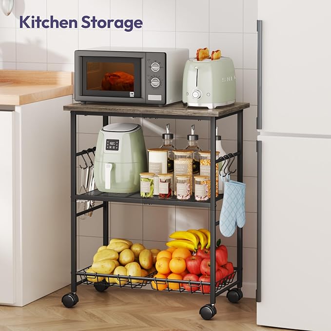 SWTYMIKI Rolling Kitchen Microwave Cart - Image 2