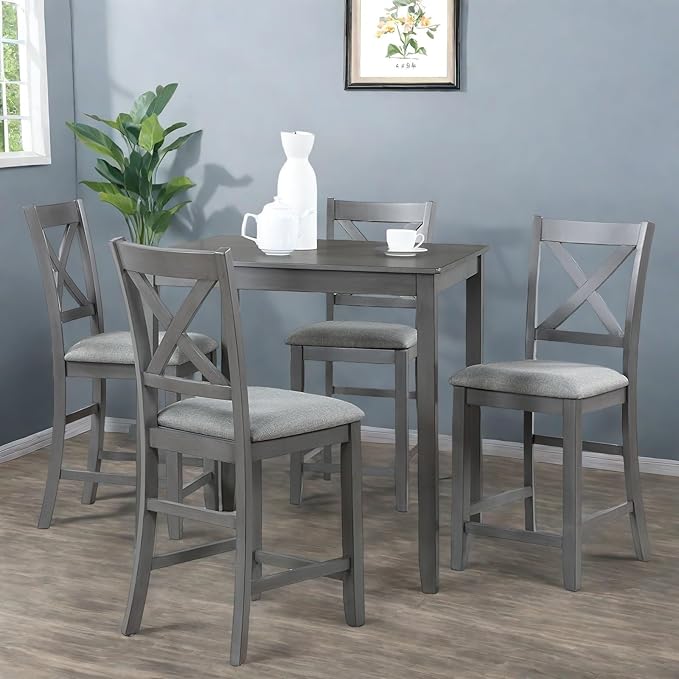 Dining Table Set for 4, Modern 5 Piece Dining Room Table Set by Outdoorchairs