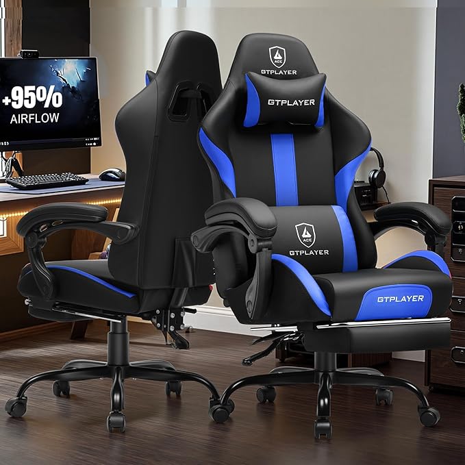 GTRACING Gaming Chair with Foot Rest & Pocket Spring Cushion, Ergonomic High - Image 2