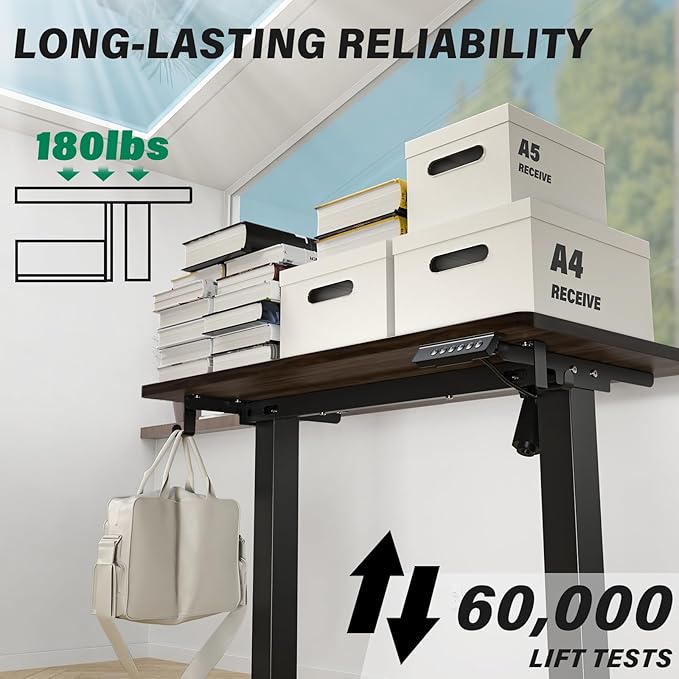 Kingant Standing Desk Height Adjustable Small Electric Stand Up Desks - Image 4