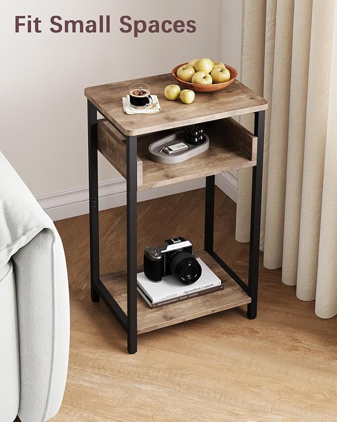 Side Table, 25 inch High End Table, Small Bedside Table - Image 5