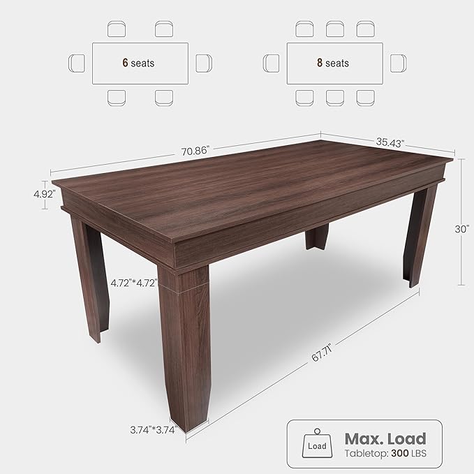 GarveeHome Farmhouse Dining Table - Image 2