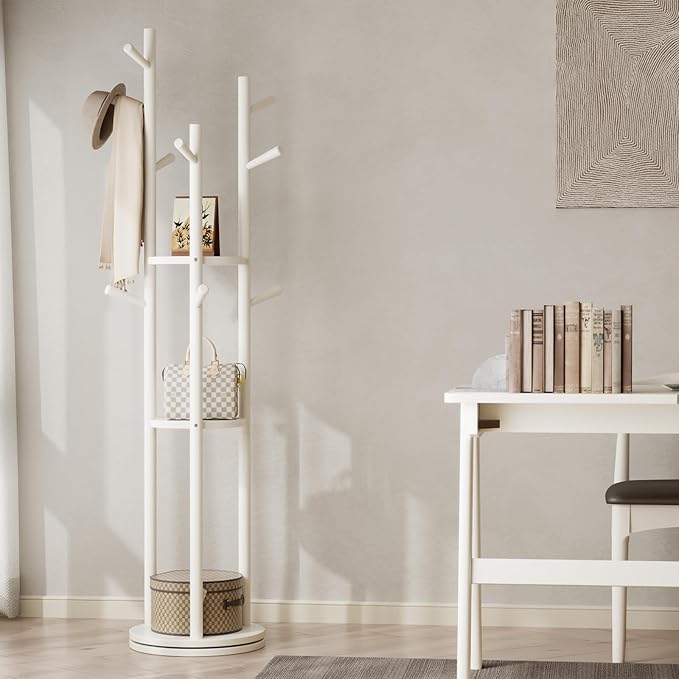 Solid Wood Rotary Coat Rack, Freestanding Coat Rack - Image 7