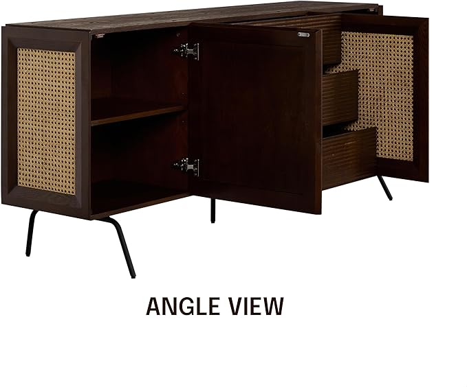 NTC MOSSIC Sideboard with 2 Doors and 3 Drawers, Buffet Cabinet with Natural - Image 6