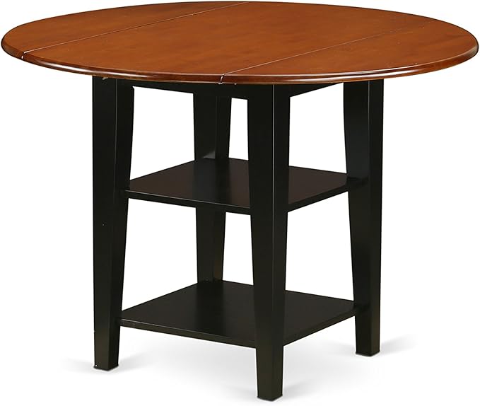 East West Furniture SUAV3-BCH-LC 3 Piece Dining Table Set Contains a Round - Image 9
