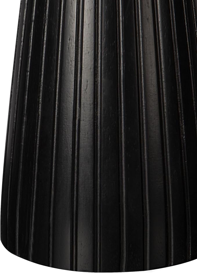 Black Pedestal Side Table 14.56'' Dia, Modern Accent End Table, Fluted Base - Image 7